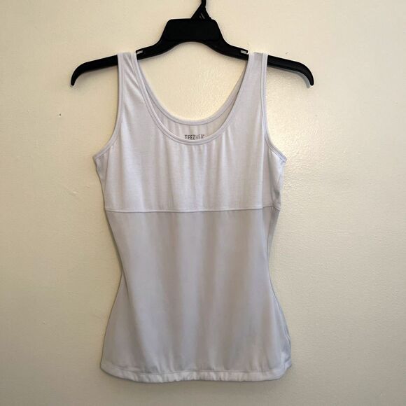 TEEZ HER Scoopneck Tummy Control Shapewear Slimming Tank Top, White- L - Picture 1 of 7